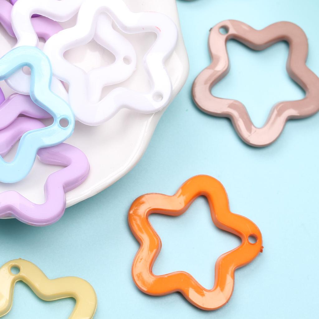 Home Candy Color 30mm Fashion Acrylic Pendants DIY Jewelry Material Pentagram Pendant for Necklace Earrings Making 20Pcs