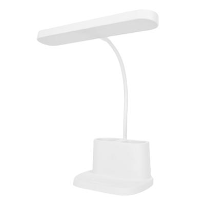 LED Desk Lamp Stepless Dimmable 3 Colors Touch Control Flexible Gooseneck USB Rechargeable LED Reading Light with Pen Holder Phone Stand