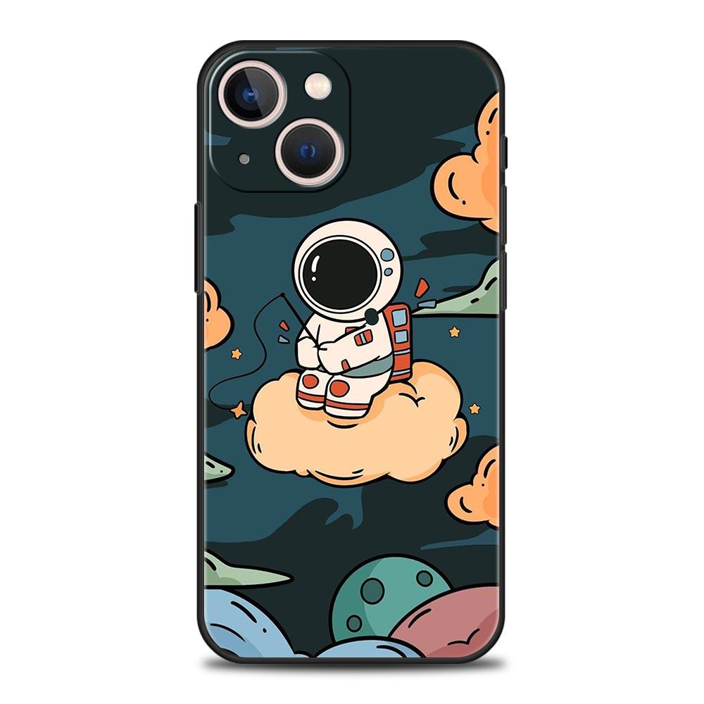 Cartoon Cute Cosmonaut Phone Case Cover for iPhone 17 16 15 14 13 12 Pro Max 11 Pro Max 17 AIR Plus Shockproof Soft TPU Shell