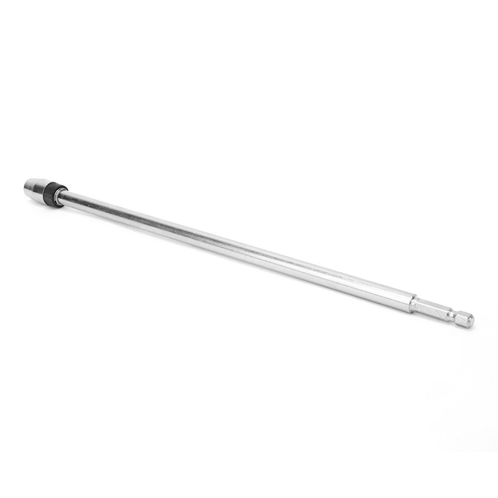 Screw Bit Holder Magnetic Silver Carbon Steel 1 4in Hex Shank 300mm Length for Electric Drill