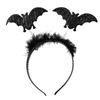 Halloween-Stirnband Kostümzubehör Stirnbänder, Schwarzes Spinnenfledermaus-Stirnband, Glitzerndes Flauschiges Haarband Kopfschmuck für Themen-Tanz Damen, Teenager, Cosplay,