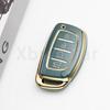 SKCW6 Gold Edge TPU Keyless Shell Fob Car Key Case Cover For Hyundai Elantra Creta Ix35 Ix45 I10 I30 I40 Tucson Santa Fe Rena Sonata