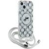 Karl Lagerfeld Klhmp15Shckcklct Iphone15 / 14 / 13 6.1 Transparent Hardcase Iml Crossbody Monogram Karl & Choupette Head Magsafe