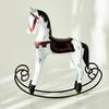 Nordic Retro Distressed Wooden Rocking Horse Ornament for Home and Children's Room Decor.