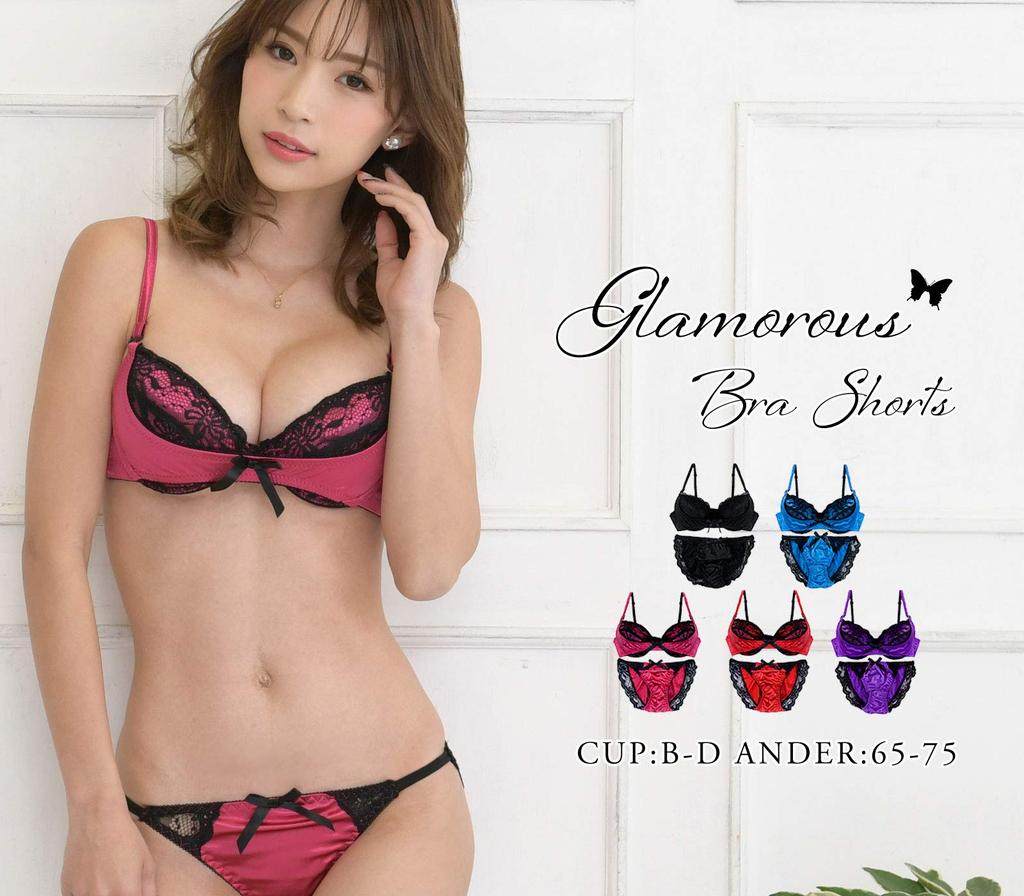 Smile Lala Red C65 Bra and Panties Sexy Lingerie for Girls and Padded Underwear with Sponge Pads for Armpit Lifting and Highly Adjustable Sweat Warm