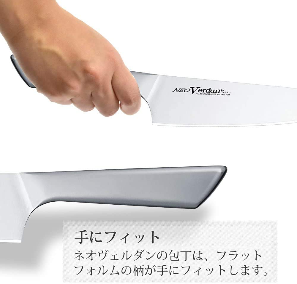 Shimomura Kogyo Neo Verdun Knife Set Santoku 125mm Petty Molybdenum Vanadium Dishwasher Made In Niigata 2-Piece (165mm Knife, Knife, Steel, Safe,