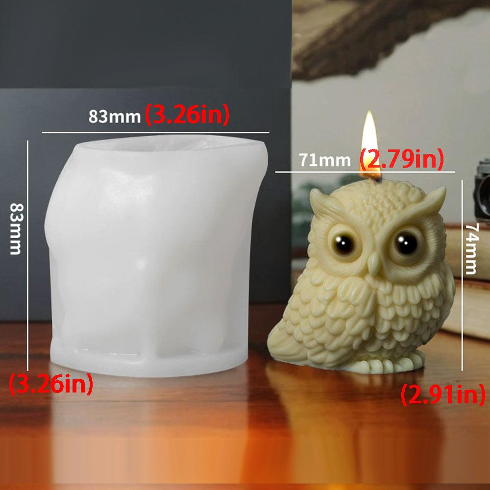 3D Eule Kerze Silikonform Wachskunst Herstellungswerkzeuge Haustiere Gips Harzformen Festival Partygeschenke Tiere Dekor DIY Geburtstag Bastelgeschenke