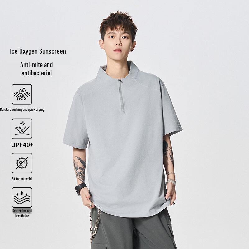 

VUUG Men s Half-Zip Short-Sleeve Sports T-Shirt 2XL