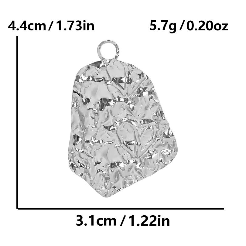 Unevenness Metal Irregular Stainless Steel Heart Charms For Jewelry Making Supplies 6pcs Diy Sea Shell Round Rectangle Pendant
