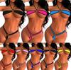 Exotic Three-Point High-Cut Bikini Lingerie Set