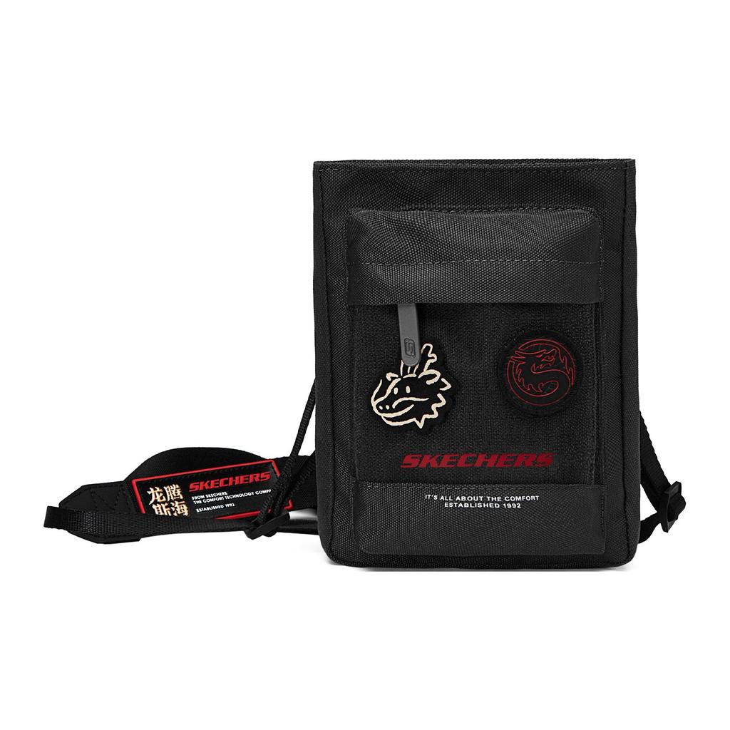 New Skechers Fabric Shoulder Bag, Crossbody Bag Regular Unisex Carbon Black L124U011-0018