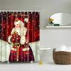 Merry Christmas Shower Curtains New Year Santa Bathroom Decor Bath Curtain Cartoon Snowman Elk Bath Bathroom Curtains