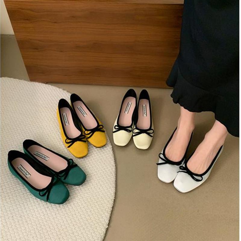 Fashion Bailamos New Brand Women Flats Round Toe Shallow Slip On Ladies Casual Ballet Shoes Soft Leather Eelgant Dress Shoes Mujer