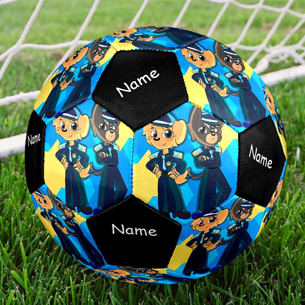Custom Name Sheriff Labrador Theme Size 5 Soccer Ball, Suitable for Both Indoor and Outdoor Matches, a Gift Suitable for Everyone.