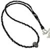S925 Sterling Silver Black Spinel & Gray Stone Beaded Necklace - Sweet Cool High-End Layered Clavicle Chain for Girls