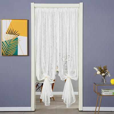 1PC White Vintage Floral Luxury Lace Sheer Curtains for Living Room Bedroom Country Tulle Farmhouse Window Panel