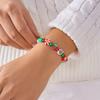 Cute Christmas Polymer Clay Bracelet for Women Letter Xmas Bell Sweet Unisex Charming New Year Festival Gift Party Daily Jewelry