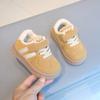 Two cotton velvet baby toddler shoes velvet male and female students warm sports shoes cotton shoes waterproof running shoes versatile