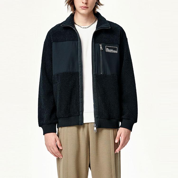 New FILA Velvet Jackets Men's Black F11M148501FBK