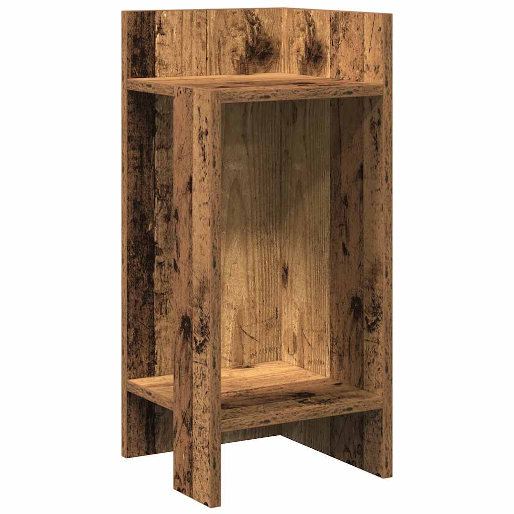 Side Table with Shelf Rustic Wood Look 10 X 10.6 X 23.6 In (25.5 X 27 X 60 Cm)