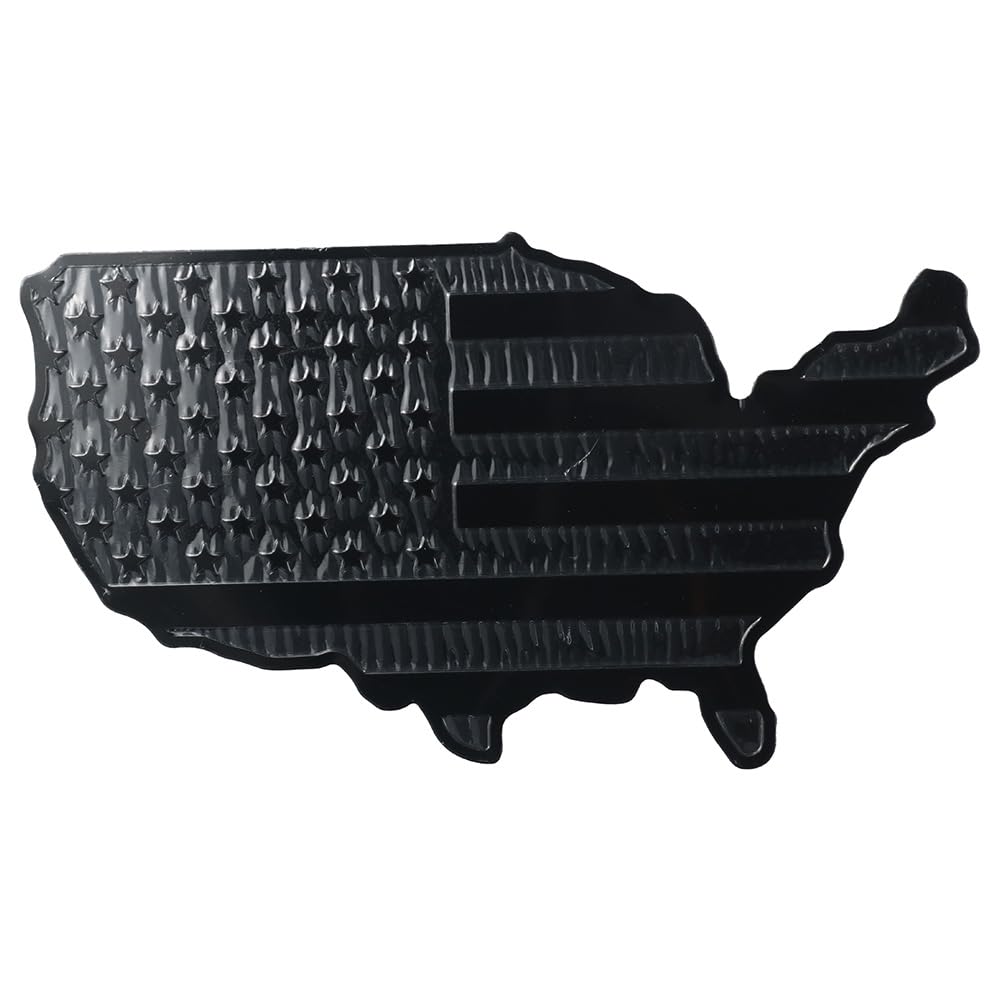 

Qicarkey American Flag Map Auto Fender Emblem, Black American Flag Map Emblem Sticker, USA