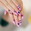 24 Pcs/box of Detachable Halloween Style Push-on Nails Wearable Fake Nails Full Coverage Nail Stickers Decoration