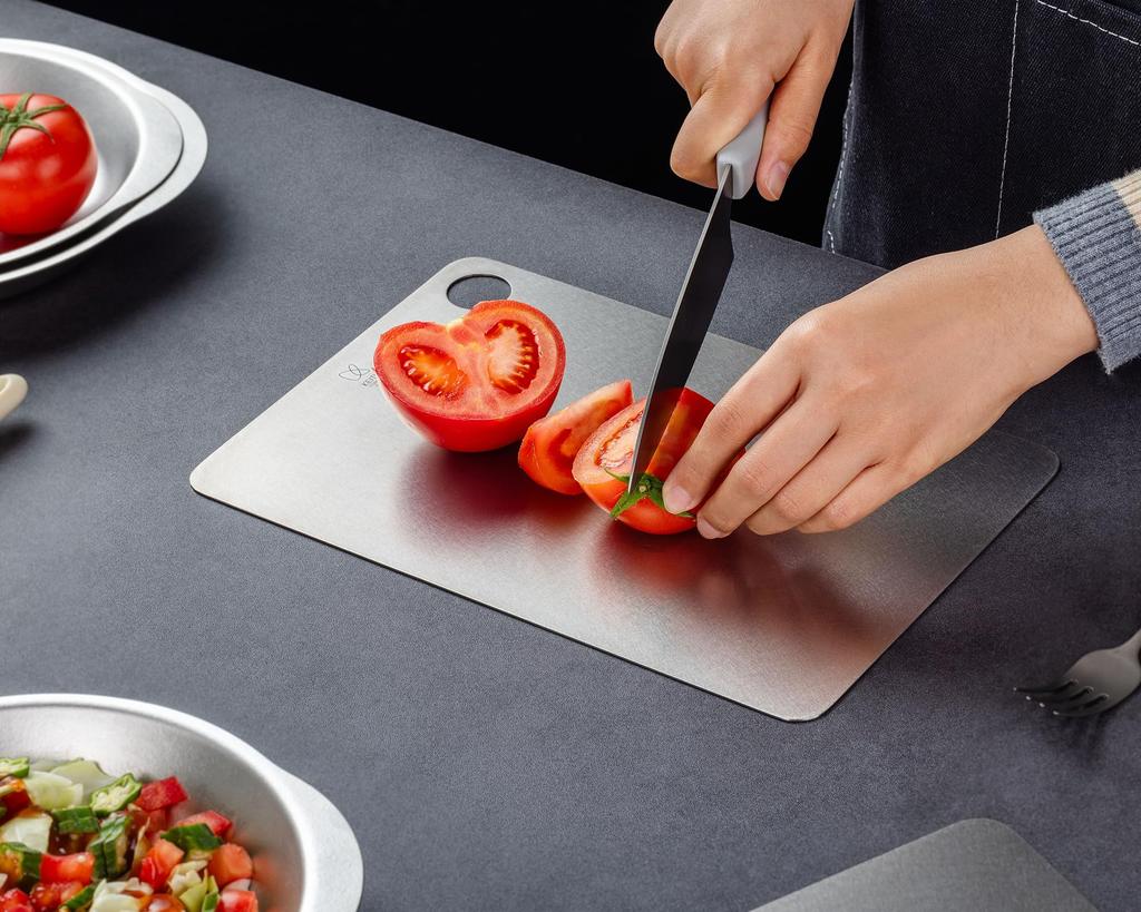 KEITH Pure Titanium Cutting for and as a Cutting Dishwasher Ideal for Outdoor and Everyday Use Board, Ultra-lightweight, Antibacterial,