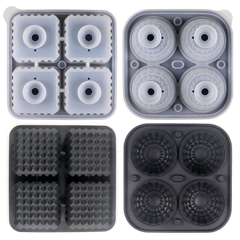 Diamond Pattern Ice Cube & Ball Mold Set