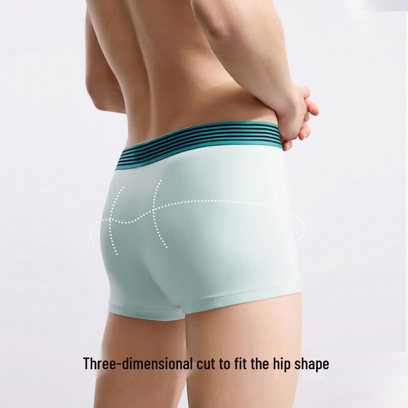 Men's Pure Cotton Mulberry Silk Crotch Antibacterial Boxer Briefs