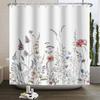 Floral Duschvorhang für Badezimmer Vintage Blume Schmetterling Wasserdichter Stoff Boho Badewanne Badezimmervorhang Mit Haken 180x240