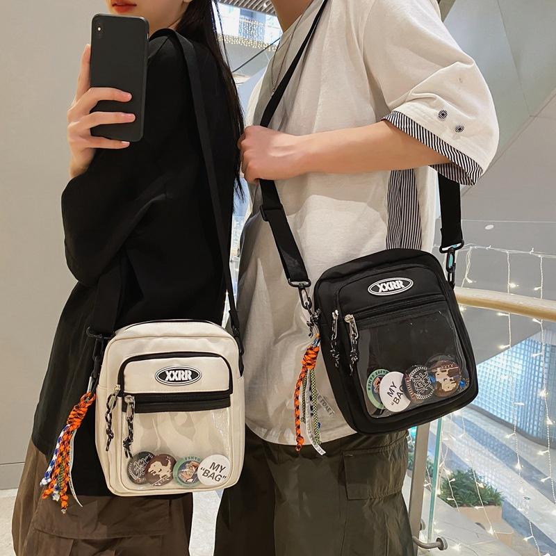 Korean Crossbody Shoulder Bags for Women Men Unisex Transparent Pocket Phone Bag