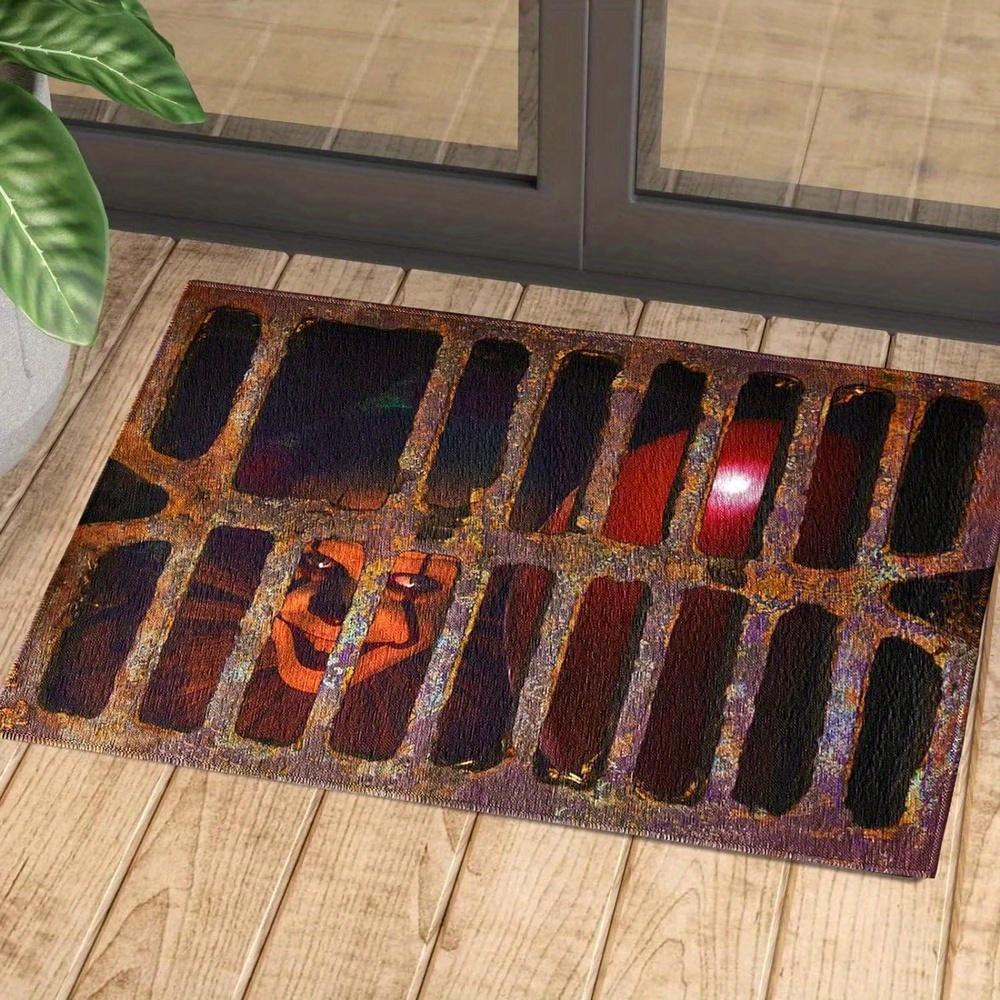 1pc Horror-Themed Door Mat Spooky Climbing Figure Design Non-Slip Durable Non-Woven Fabric Easy To Clean Room Home Decoration