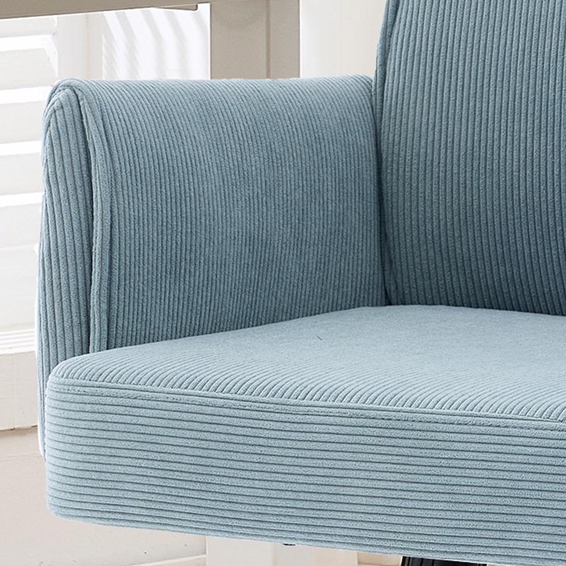 Height-adjustable office swivel chair with medium-high backrest, striped cover fabric and ergonomic shape. The medium backrest provides op