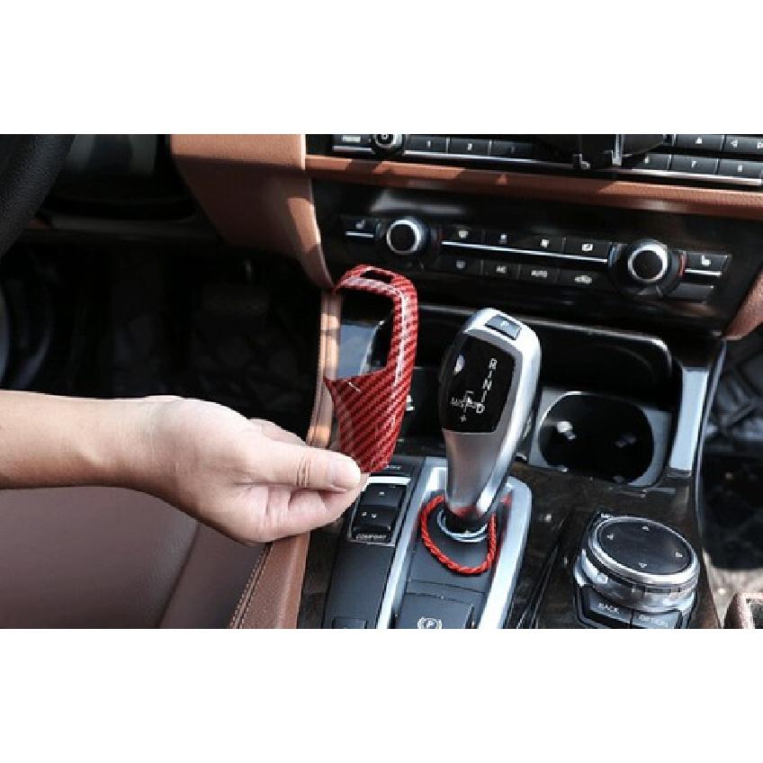 Car Central Console Series GT Gear Shift Knob Cover For BMW 3 4 Red Carbon Fiber