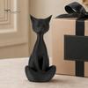 Cat Collectible Art Piece 3D Printed Meditating Figurine, Modern Abstract Sculpture with Cross-Legged Pose, Desk Decor Minimalist for Office