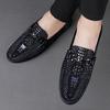 Trend Sequins Mens Shoes Luxury Crocodile Pattern Loafers High-end Designers Genuine Leather Driving Shoes Party Shoes Moccasins