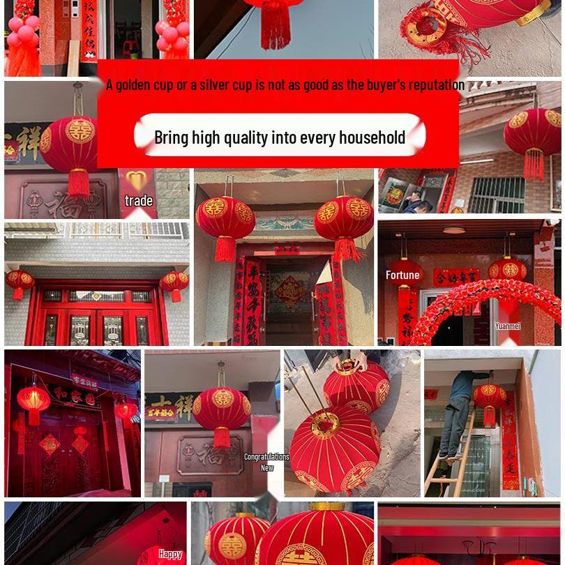 2025 Chinese Wedding Xi Character Red Lantern for Outdoor Balcony or Front Door Decoration