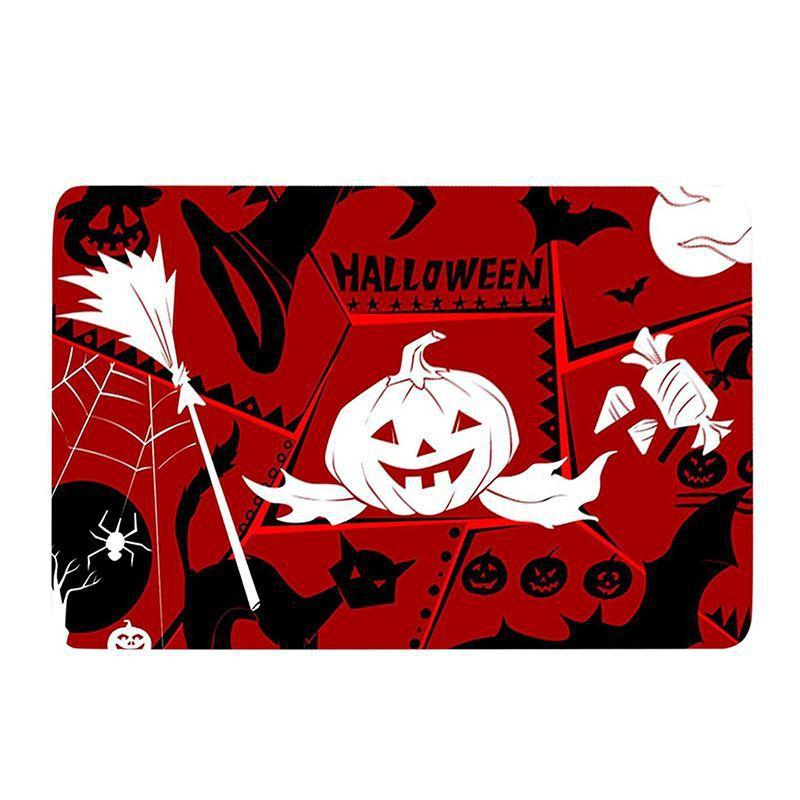 2pcs Halloween Foot Mats Ethnic Festival Decorative Floor Mats Easy To Take Care of Door Mats