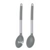 Heat-resistant Silicone Slotted Soup Stirring Spoon with Stainless Steel Handle - Kitchen Cookware Set