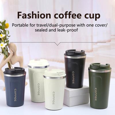 380/500ml Leakproof Large Capacity Coffee Cup with Lid Stainless Steel Double Wall Vacuum Thermal Mug