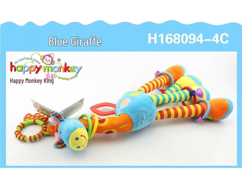 Happy Monkey Giraffe Stroller Hanging Soothing Toy for Newborns