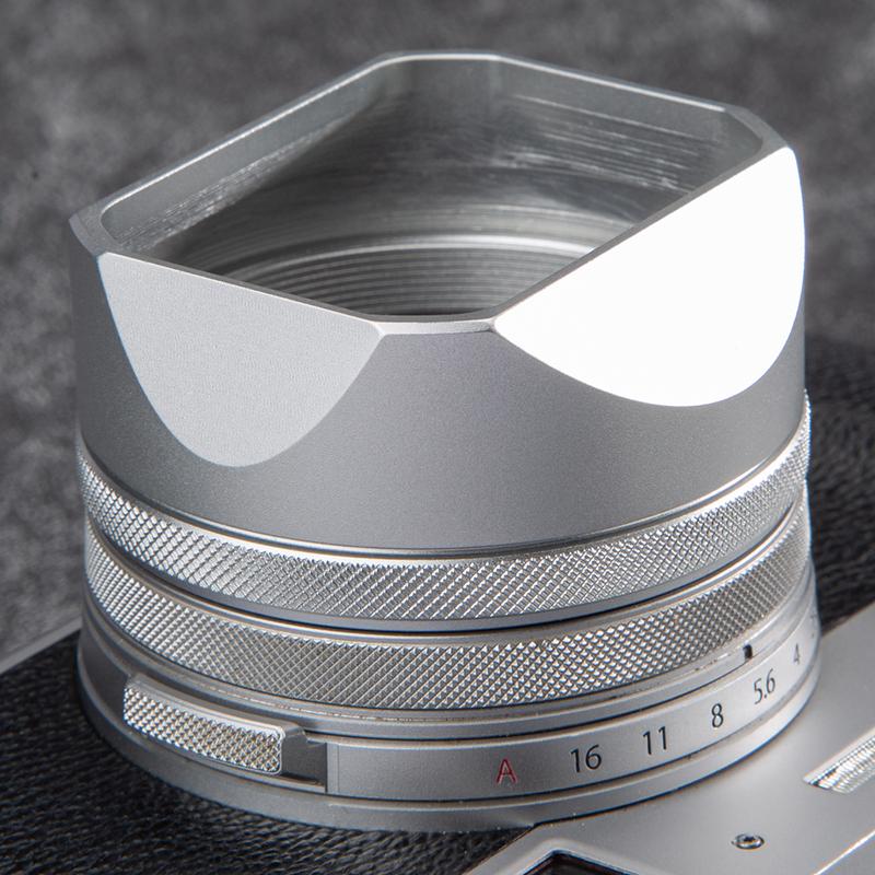 For Fujifilm X100V X100VI Square Camera Lens Hood Metal Screw-in Lens Hood Lens Cap Replaces Photography Accessories
