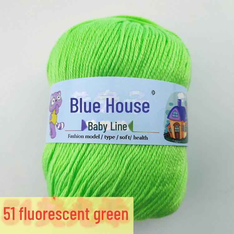 Blue Barbie Baby Yarn - 6-Strand, DIY Hand-Woven for Scarves and Slippers, Fine Hook