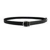 Korean New Soft Leather Retro Non-hole Black Belt Female Student Pants Without Holes for Women