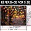 2D Vintage Brick Wall with Floral and Light Bulb Backdrop Party Photo Background Cloth