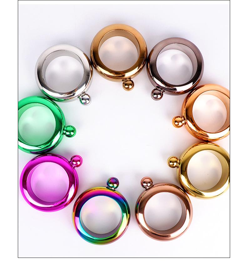 304 Stainless Steel Bracelet Flask, 3.5 Oz Round Portable Hip Flask