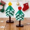 Christmas Tree Solid Wood Coaster, Heat-resistant Anti-scald Non-slip Table Mat, Home Desktop Decoration for Cup Pot