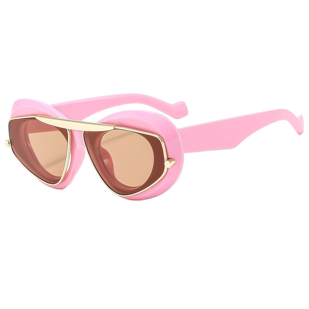 Luo'S Trendy Retro Men'S And Women'S Sunglasses Colorful Metal Personalized Modern Catwalk Sunglasses