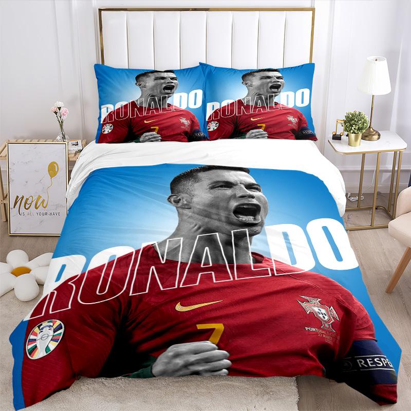 Ronaldo'S Celebration Moment Print 3Pcs Bedding Setduvet Cover With 2 Bedropillowcase Home Birthday Gift