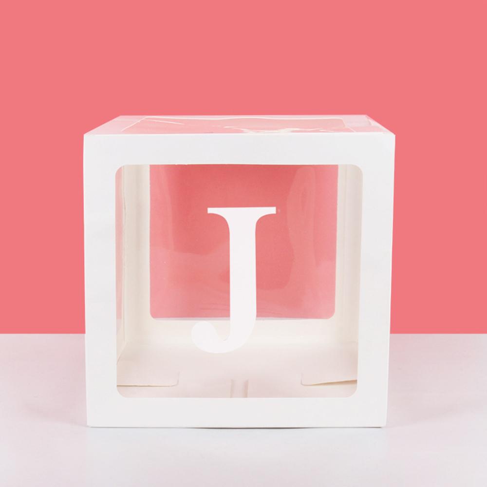 Runtow 1pc 25cm Transparent Letter Box ,Birthday Wedding Custom Name Balloon Box ,1st Birthday Party Decorations, Baby Shower